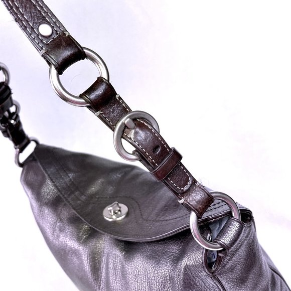 Coach Metallic Gray Shoulder Bag - Picture 11 of 15